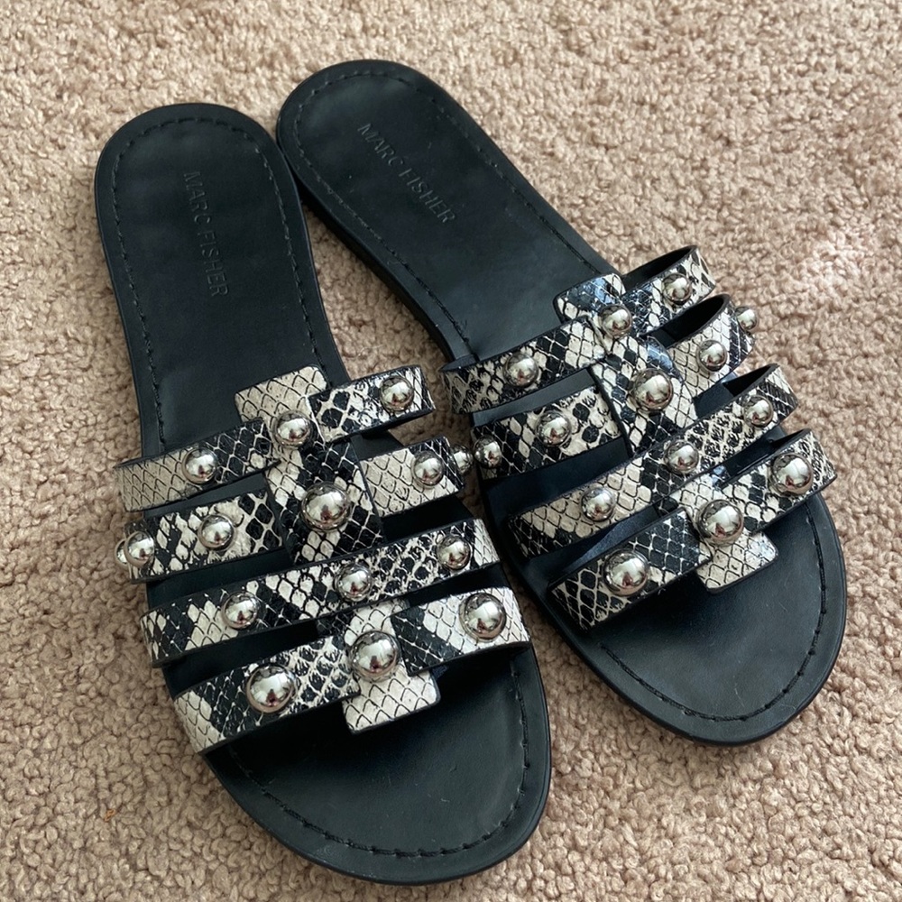 Marc Fisher Pava studded snakeskin sandals